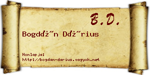 Bogdán Dárius névjegykártya
